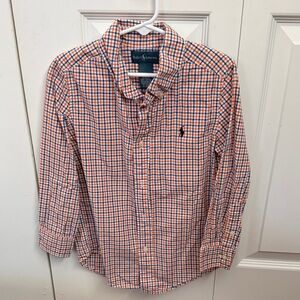 Ralph Lauren Kids Orange and Blue Plaid Shirt
